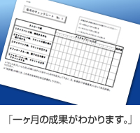 一ヶ月の成果がわかります。