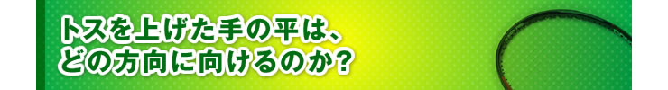 ■「トスを上げた手の平は、どの方向に向けるのか？」