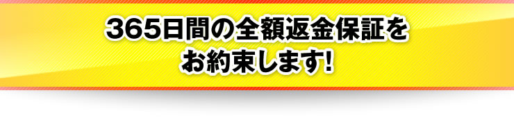 365日間の全額返金保証をお約束します！