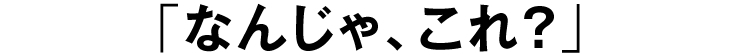 「なんじゃ、これ？」