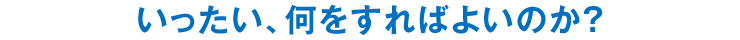 いったい、何をすればよいのか？