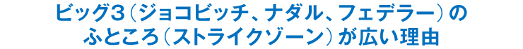 ビッグ3（ジョコビッチ、ナダル、フェデラー）のふところ（ストライクゾーン）が広い理由